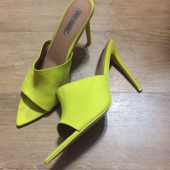 Cape Robbin Shoes - Cape Robbin CECE neon lime yellow mules